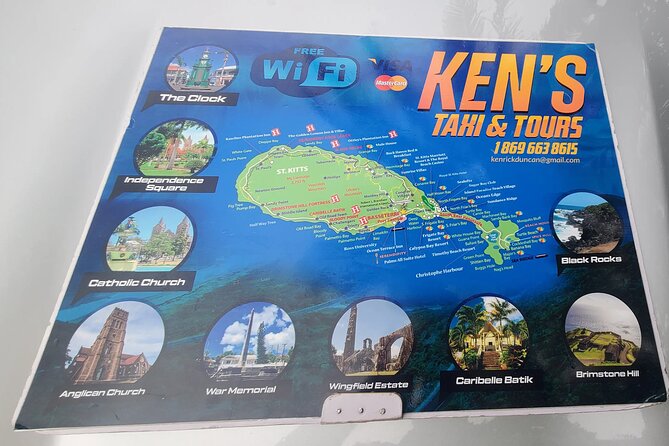 Ken's Scenic Island Tours - Sandy Point and the island’s volcanic coast