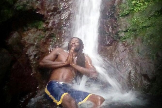 Mindfulness Rainforest Hike, Forest Bathing, Volcanic Hot Springs - A cold plunge beneath the waterfall