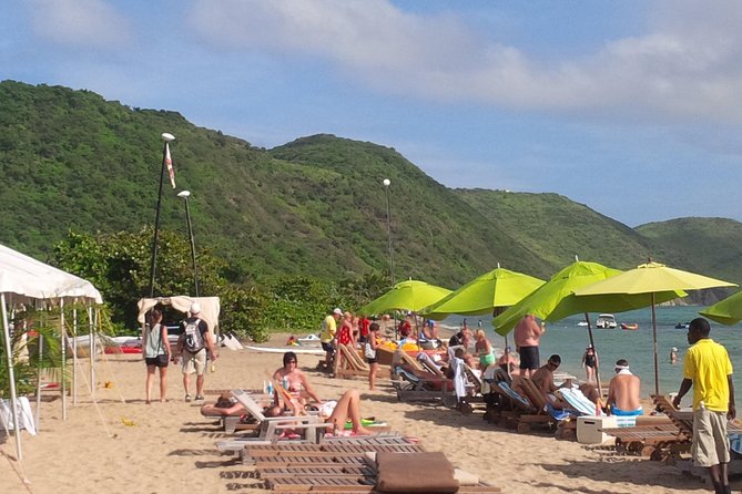 St Kitts Beach Adventure Tour - Leaving Port Zante in an open-air safari truck