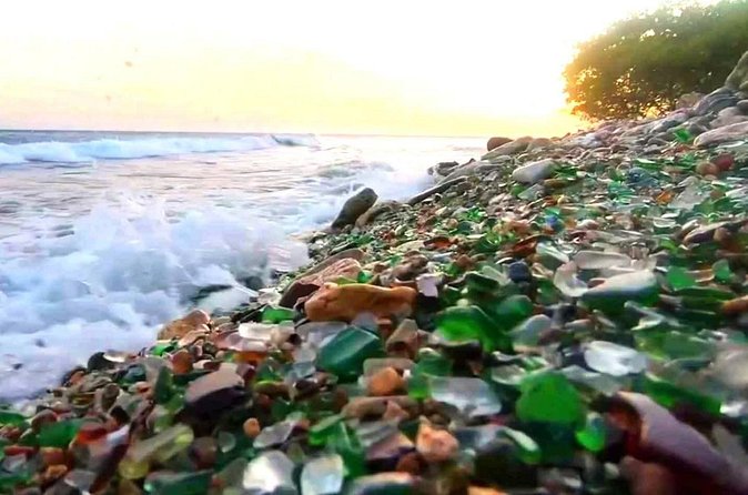 St.Kitts Sea Glass & Volcanic Black Sand Beach Day - Swimming in clear ocean water